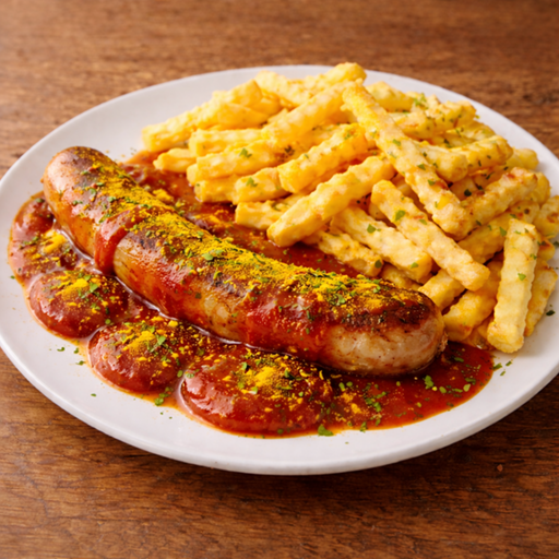 Currywurst mit Pommes