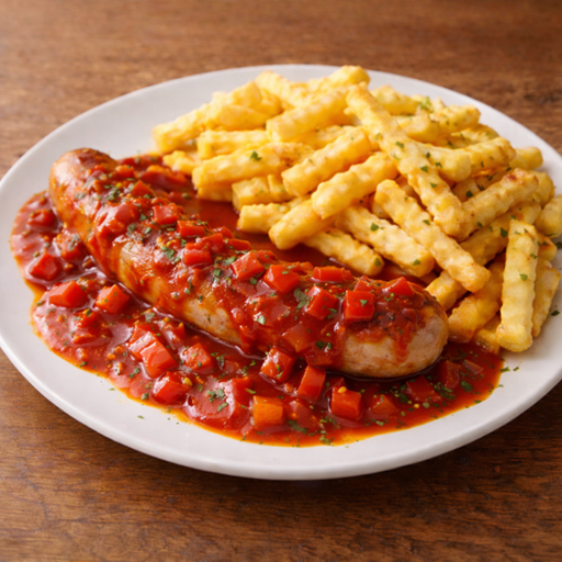 Paprikawurst mit Pommes